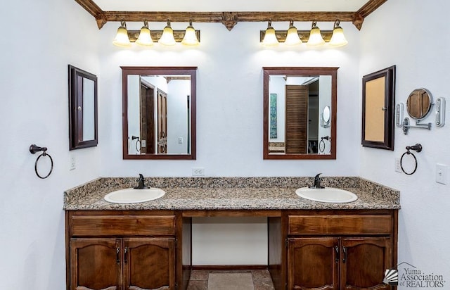 full bath featuring double vanity and a sink