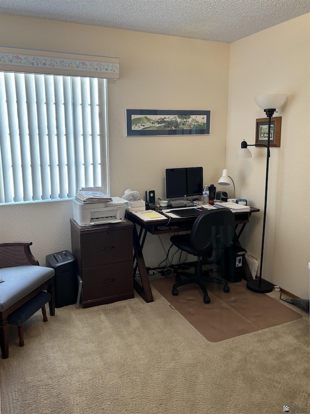 10218 S Del Rico, Yuma, AZ 85367 - office area featuring a textured ceiling and carpet
