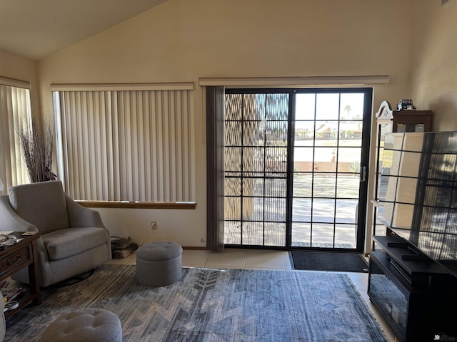 10218 S Del Rico, Yuma, AZ 85367 - sitting room featuring tile patterned flooring and lofted ceiling
