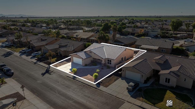 aerial view with a residential view