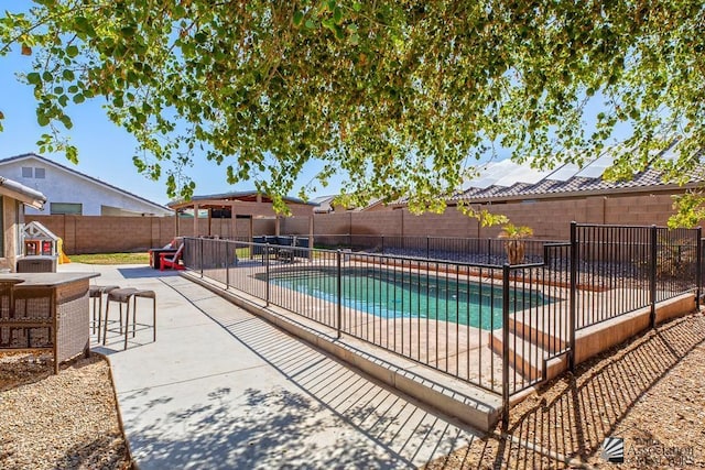 6257 E 47th St, Yuma, AZ 85365 - view of pool with a fenced backyard and a patio