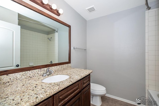 6257 E 47th St, Yuma, AZ 85365 - full bathroom featuring vanity, tile patterned flooring, and bathing tub / shower combination