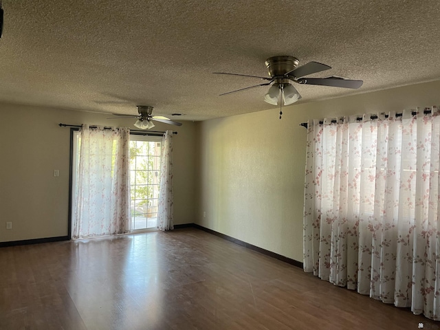 1603 S 31st Dr, Yuma, AZ 85364 - empty room with wood finished floors, ceiling fan, and a textured ceiling