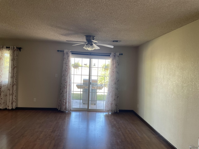 1603 S 31st Dr, Yuma, AZ 85364 - spare room with a ceiling fan, wood finished floors, and a textured ceiling