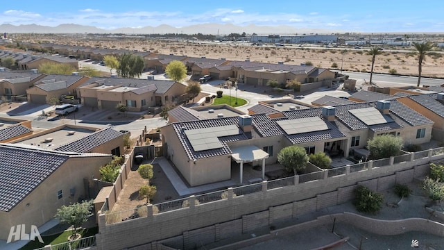 aerial view with a residential view and a mountain view