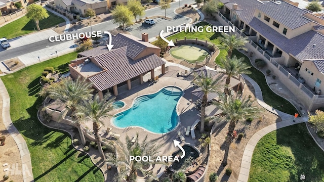 birds eye view of property