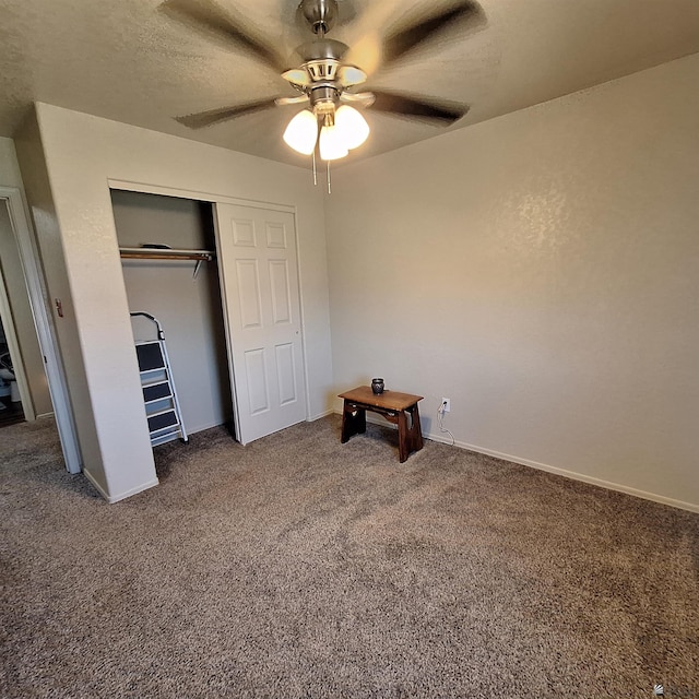 6397 E 42nd St, Yuma, AZ 85365 - unfurnished bedroom with carpet flooring, a closet, and a ceiling fan