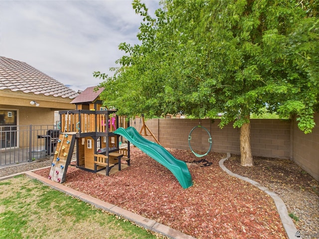 5936 E 39th St, Yuma, AZ 85365 - view of jungle gym featuring a fenced backyard