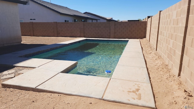 view of pool featuring a fenced in pool and a fenced backyard