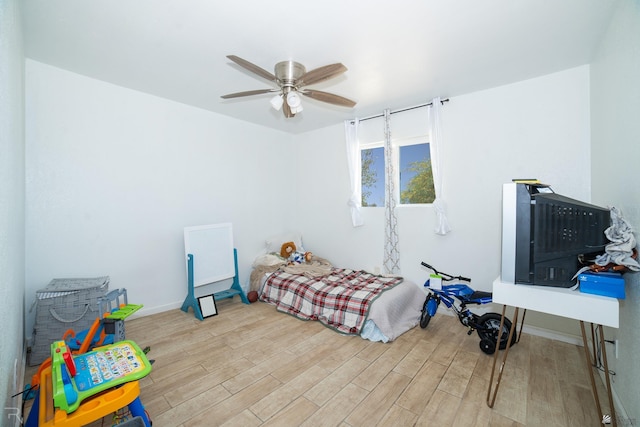 12687 E 42nd Pl, Yuma, AZ 85367 - bedroom with ceiling fan and wood finished floors