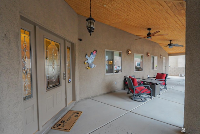 12806 E 49th Dr, Yuma, AZ 85367 - view of patio with ceiling fan and a fire pit