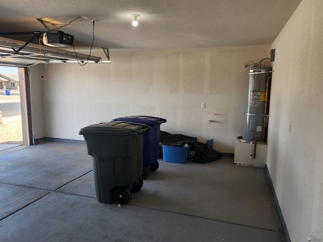 3708 S Desert Oasis Dr, Yuma, AZ 85365 - garage with electric water heater, a garage door opener, and baseboards