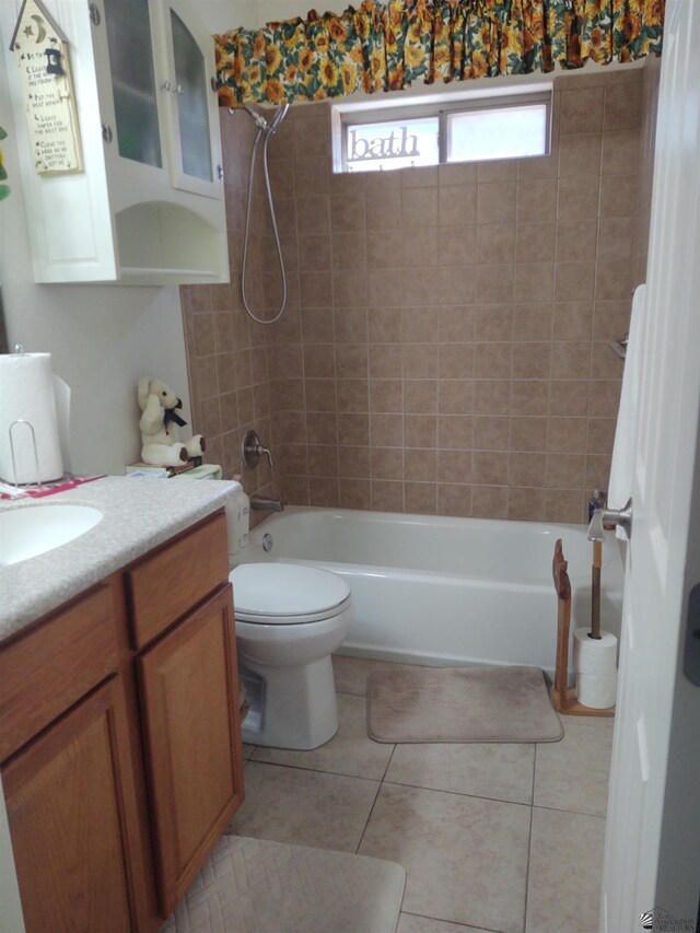 13375 E 52nd St, Yuma, AZ 85367 - full bath featuring bathtub / shower combination, tile patterned floors, vanity, and toilet