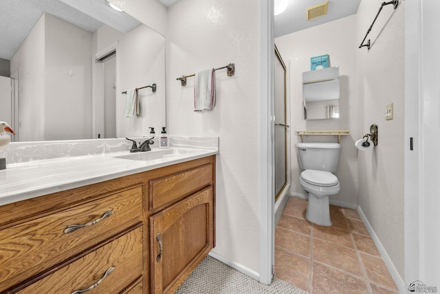 11230 E 37th Pl Unit 131, Yuma, AZ 85367 - full bathroom with a shower with shower door, vanity, and tile patterned flooring