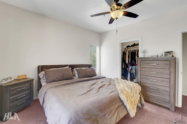 3591 W 22 Street 3591W 22Nd Street, #E, Yuma, AZ 85364 - bedroom with carpet flooring, a ceiling fan, a walk in closet, and a closet