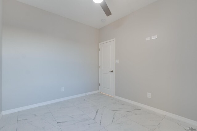 3539 S Akers Way, Yuma, AZ 85365 - unfurnished room featuring a ceiling fan, baseboards, and marble finish floor