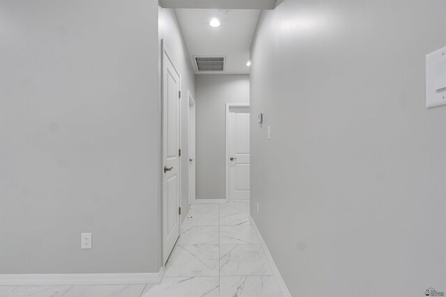 3539 S Akers Way, Yuma, AZ 85365 - hall featuring baseboards, recessed lighting, marble finish floor, and visible vents