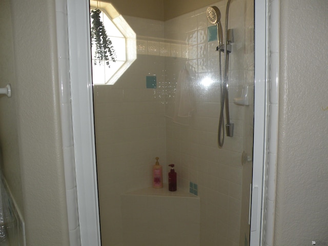 10224 S Fairway Ln, Yuma, AZ 85367 - bathroom with a textured wall and a stall shower