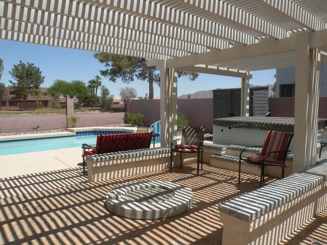 10224 S Fairway Ln, Yuma, AZ 85367 - view of patio / terrace featuring a fenced backyard and a pergola