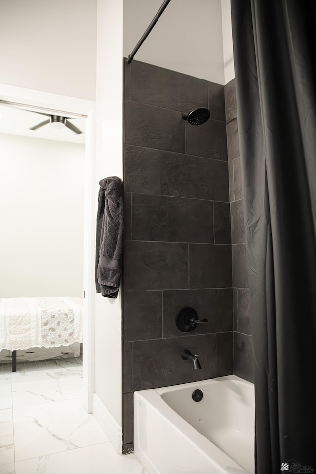 12815 S Greenview Way Greenview Way, Yuma, AZ 85365 - full bathroom featuring marble finish floors and shower / bath combination with curtain