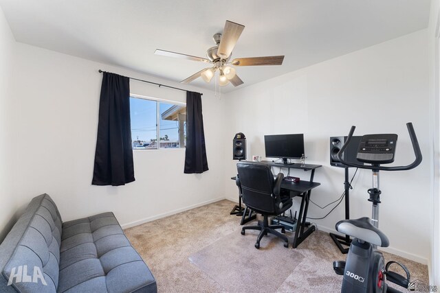 2605 S Nogales Ave, Yuma, AZ 85364 - home office featuring carpet and a ceiling fan