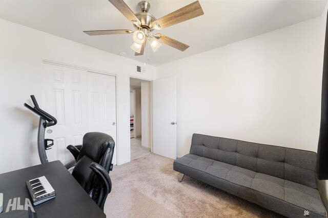 2605 S Nogales Ave, Yuma, AZ 85364 - home office with light colored carpet and ceiling fan