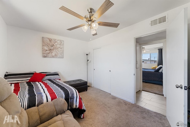 2605 S Nogales Ave, Yuma, AZ 85364 - carpeted bedroom featuring ceiling fan and a closet