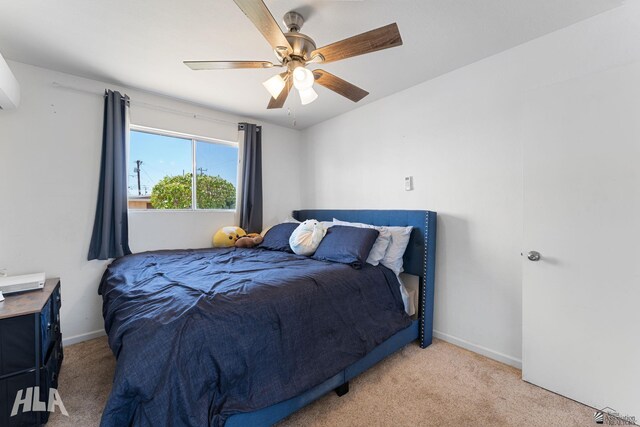 2605 S Nogales Ave, Yuma, AZ 85364 - bedroom featuring light carpet and a ceiling fan
