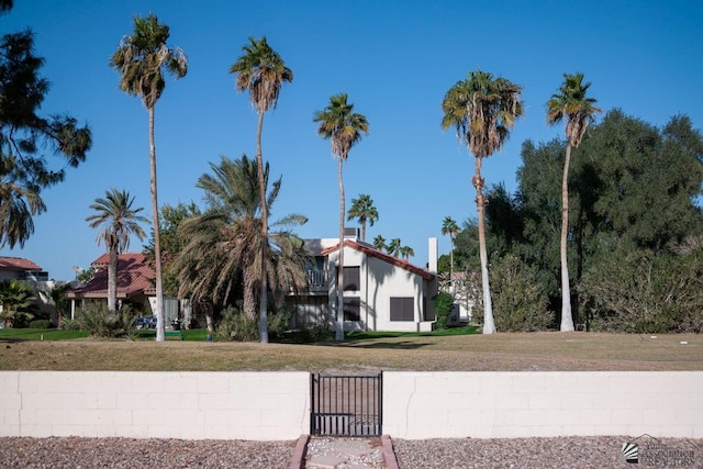 12510 E Del Rico, Yuma, AZ 85367 - exterior space with fence private yard, a gate, and a front lawn