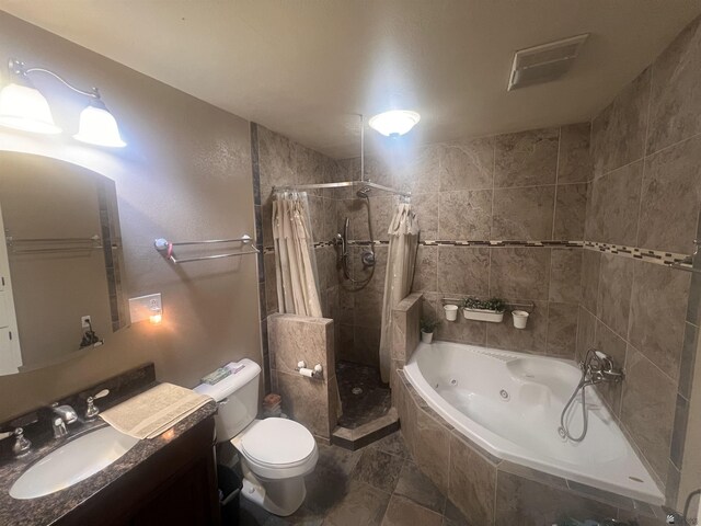1911 S 11th Ave, Yuma, AZ 85364 - full bath with a shower stall, a whirlpool tub, toilet, and vanity