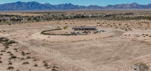 27224 E County 11 1/2 St, Wellton, AZ 85356 - birds eye view of property with view of desert, a mountain view, and a rural view
