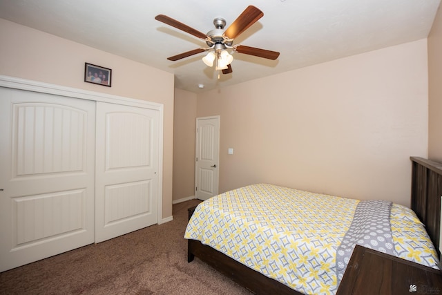 12127 E 35th St, Yuma, AZ 85367 - carpeted bedroom with a closet and ceiling fan