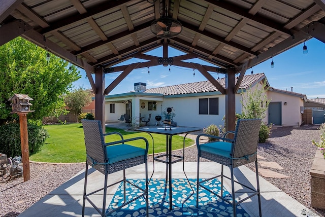 view of patio / terrace with a gazebo