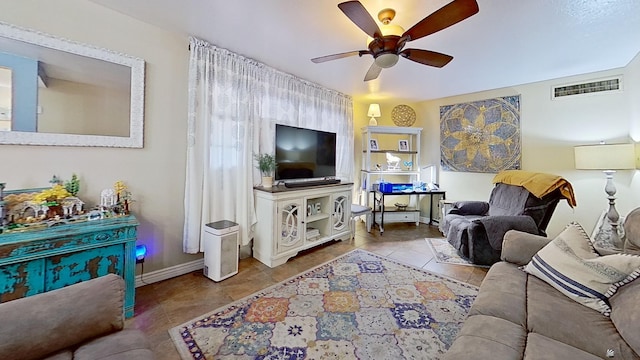 1550 S 7th Ave, Yuma, AZ 85364 - tiled living area featuring ceiling fan and baseboards