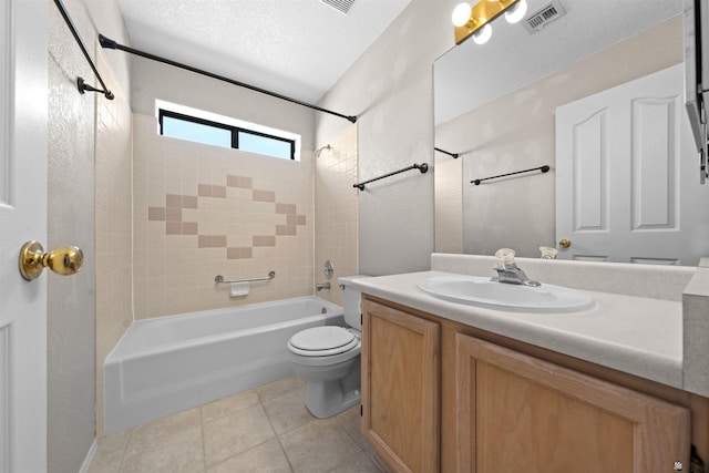 11212 E 37th Ln, Yuma, AZ 85367 - full bathroom with shower / bath combination, vanity, toilet, and tile patterned flooring