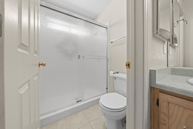 11212 E 37th Ln, Yuma, AZ 85367 - full bath featuring vanity, toilet, tile patterned flooring, and a stall shower