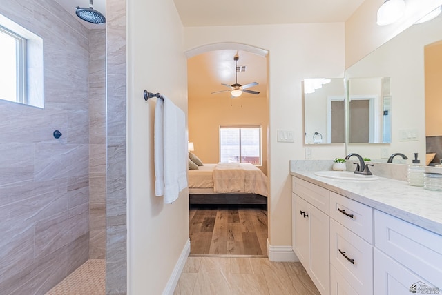 10237 S Monsoon Ave, Yuma, AZ 85365 - bathroom with vanity, a walk in shower, and healthy amount of natural light