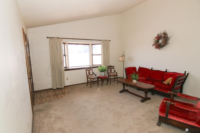 634 E 25th Pl, Yuma, AZ 85365 - living area featuring carpet and vaulted ceiling