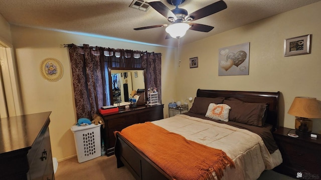 4671 W 21st Ln, Yuma, AZ 85364 - bedroom with light carpet and a ceiling fan