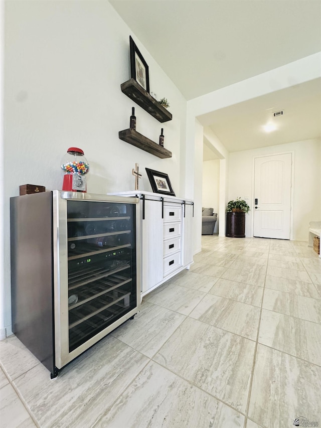 bar featuring wine cooler