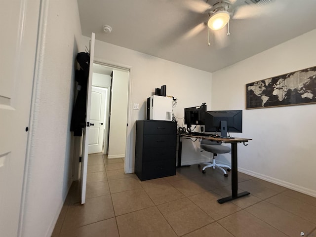 126 N Joe Harper Ct, San Luis, AZ 85349 - tiled office with ceiling fan and baseboards