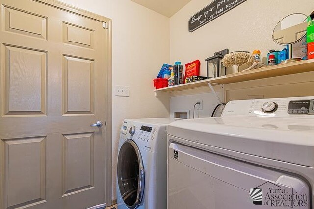 6324 E 45th Ln, Yuma, AZ 85365 - laundry area featuring washing machine and clothes dryer