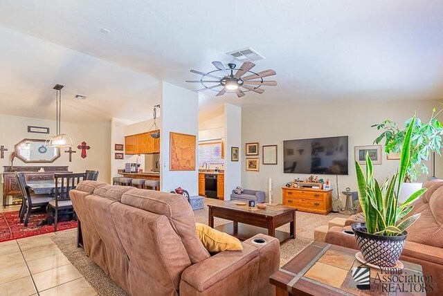 6324 E 45th Ln, Yuma, AZ 85365 - living area featuring a ceiling fan and light tile patterned floors