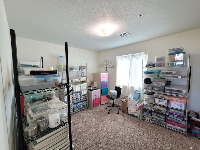 7270 E 38th Ln, Yuma, AZ 85365 - carpeted home office featuring a textured ceiling