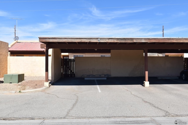 view of car parking with a carport