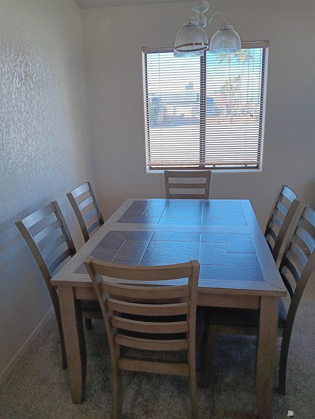 13835 E 51st Ln, Yuma, AZ 85367 - dining area featuring baseboards, a textured wall, and carpet