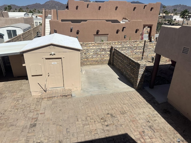 exterior space with a mountain view