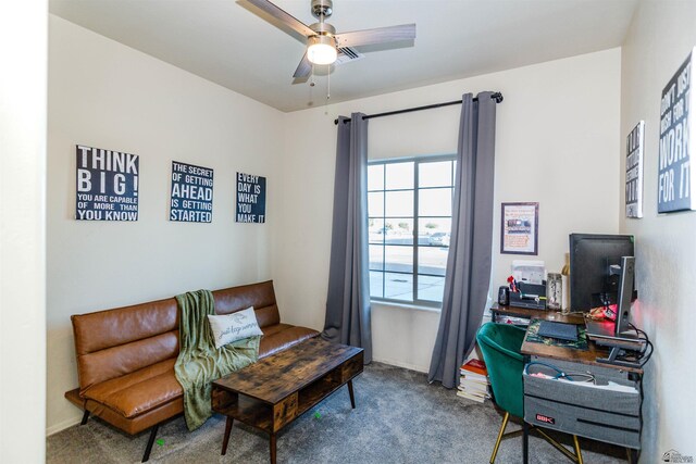 5712 E 45th Pl, Yuma, AZ 85365 - carpeted home office with ceiling fan and baseboards