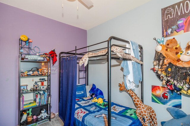 5712 E 45th Pl, Yuma, AZ 85365 - carpeted bedroom featuring a ceiling fan