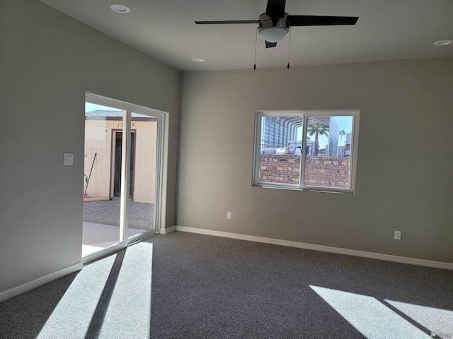 13129 E 47th Ln, Yuma, AZ 85367 - unfurnished room featuring baseboards, carpet flooring, ceiling fan, and recessed lighting